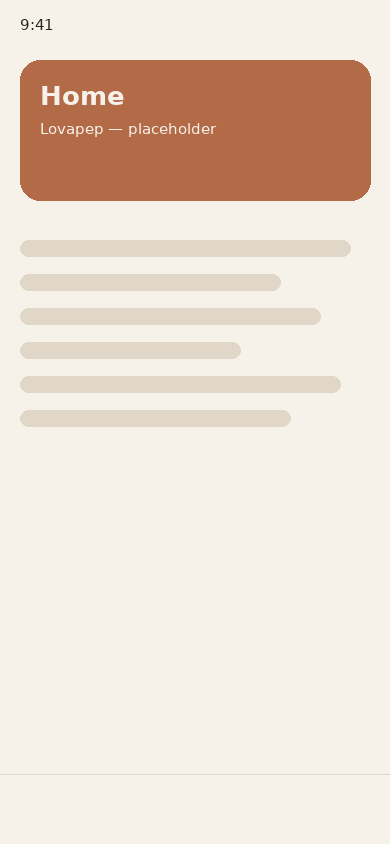 Lovapep home screen